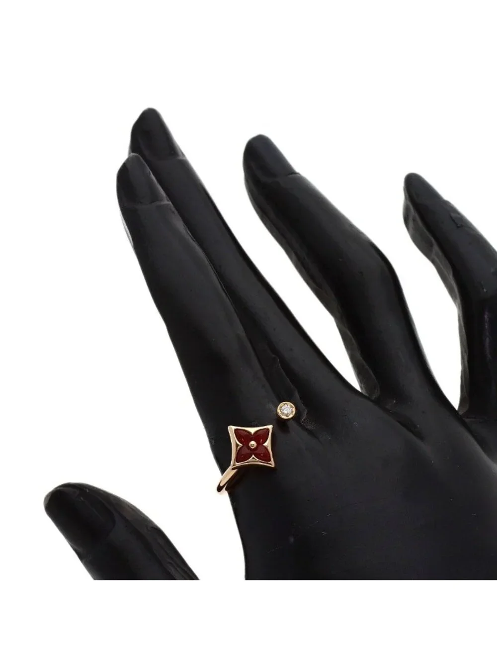 Louis Vuitton Star Blossom Mini Carnelian Diamond 56 Ring 18k Pink Gold